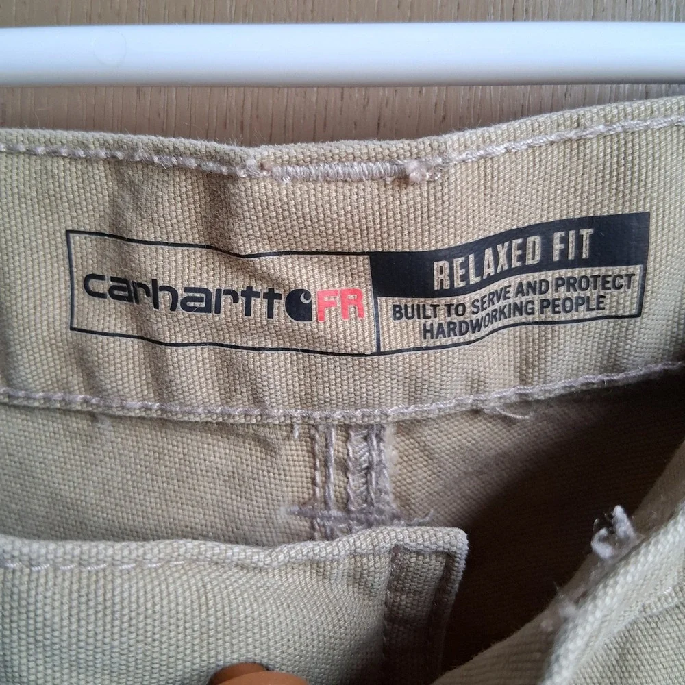 Carhartt FR Relaxed Fit Carpenter Pants Tan‎ 36x30 EUC
